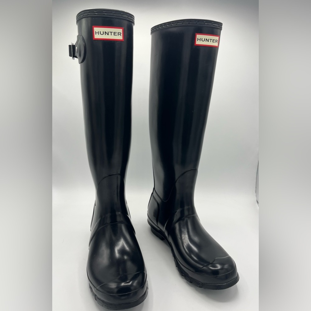 Hunter Black Knee-High Boots - Picture 8 of 12